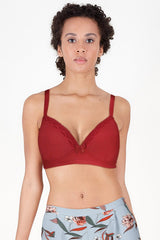 British Lingerie Studio Clarie Non Wired And Padded Bra - Burgundy - Premium Bras from BLS - Just Rs 2800! Shop now at Cozmetica