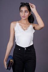 British Lingerie Studio Ayleen Lace Camisole - White - Premium Slips & Camis from BLS - Just Rs 1400! Shop now at Cozmetica