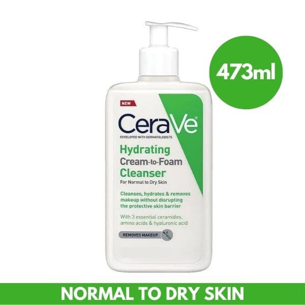 CeraVe Hydrating Cream to Foam Cleanser - 473ml - Premium Facial Cleansers from CeraVe - Just Rs 4200! Shop now at Cozmetica