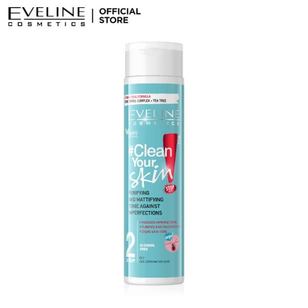 Eveline Clean Your Skin Purifying Mattifying Tonic - 225ml - Premium Health & Beauty from Eveline - Just Rs 1045.00! Shop now at Cozmetica
