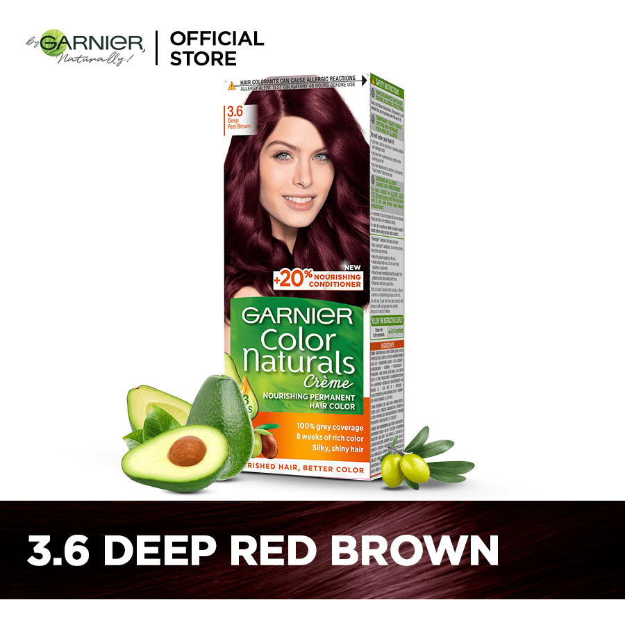 Garnier Color Naturals - 3.6 Deep Red Brown - Premium Hair Color from Garnier - Just Rs 849! Shop now at Cozmetica