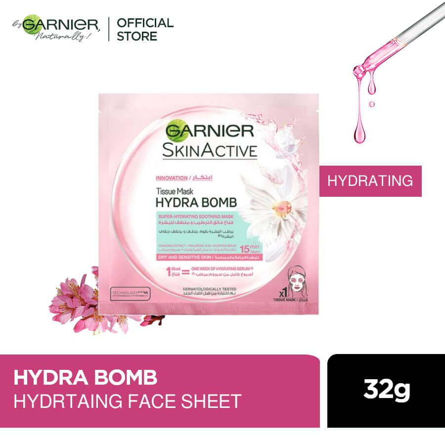 Garnier Skin Active Hydra Bomb Tissue Mask Chamomile + Hyaluronic - Premium Skin Care Masks & Peels from Garnier - Just Rs 297! Shop now at Cozmetica