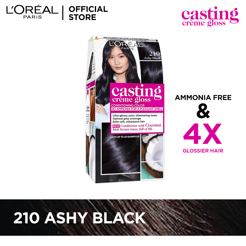 LOreal Paris Casting Creme Gloss - 210 Ashy Black Hair Color - Premium Health & Beauty from Loreal Casting Creme - Just Rs 2399.00! Shop now at Cozmetica