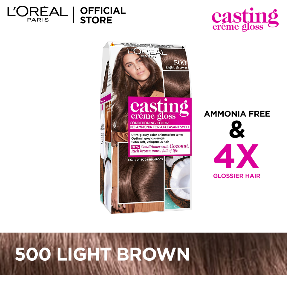 LOreal Paris Casting Creme Gloss - 500 Light Brown Hair Color - Premium Health & Beauty from Loreal Casting Creme - Just Rs 2399.00! Shop now at Cozmetica