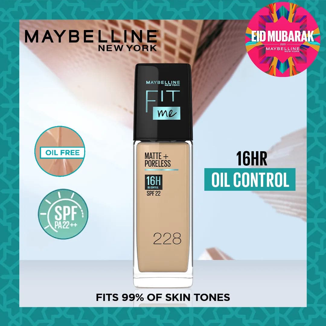 Maybelline Fit Me Matte & Poreless Liquid Foundation | Extra Coverage - Premium Foundations & Concealers from Maybelline - Just Rs 2099! Shop now at Cozmetica