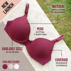 British Lingerie Studio Pero Wired And Padded Cotton Bra - Skin - Premium Bras from BLS - Just Rs 3600! Shop now at Cozmetica