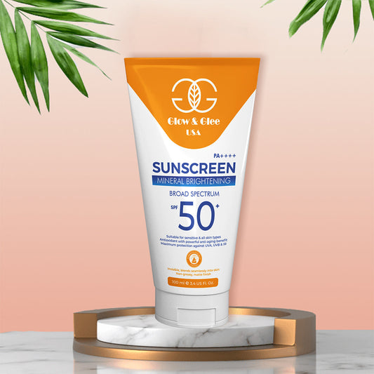 GLOW & GLEE SUNSCREEN MINERAL BIRGHTENING BROAD SPECTRUM SPF 50