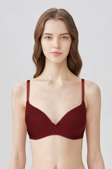 British Lingerie Studio Pero Wired And Padded Cotton Bra -  Maroon - Premium Bras from BLS - Just Rs 3600! Shop now at Cozmetica