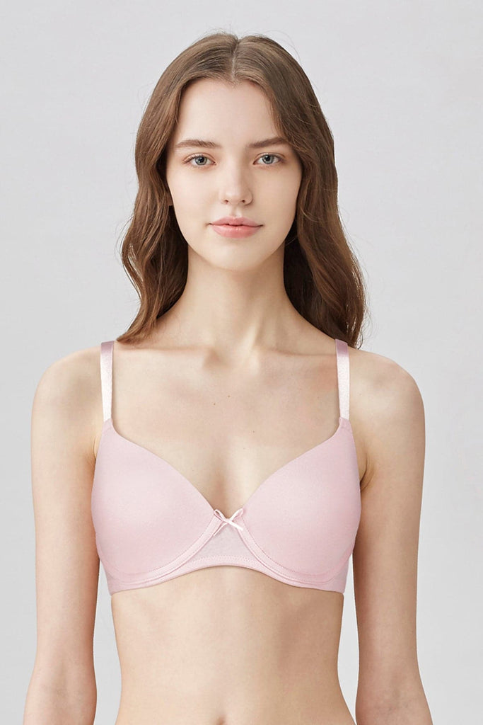 British Lingerie Studio Pero Wired And Padded Cotton Bra - Pink