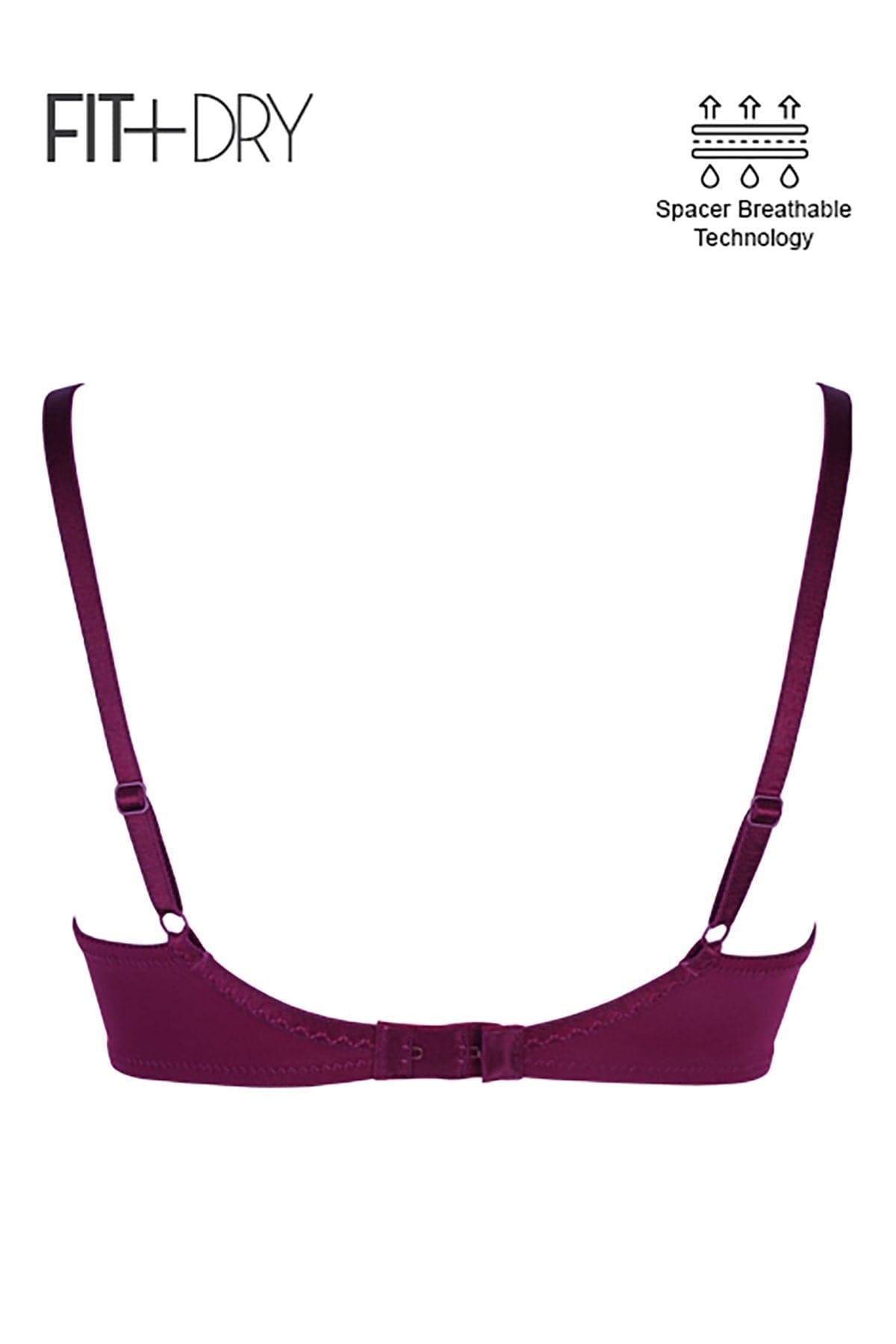 British Lingerie Studio Breathable Wired And Light Padded Bra - Burgundy