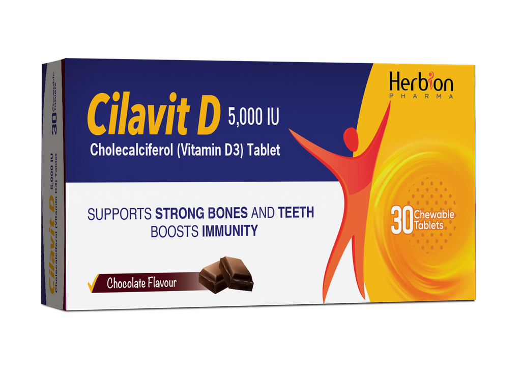 Herbion Cilavit D 5000 IU Chewable Tablet - Premium Vitamins & Supplements from Herbion - Just Rs 450! Shop now at Cozmetica