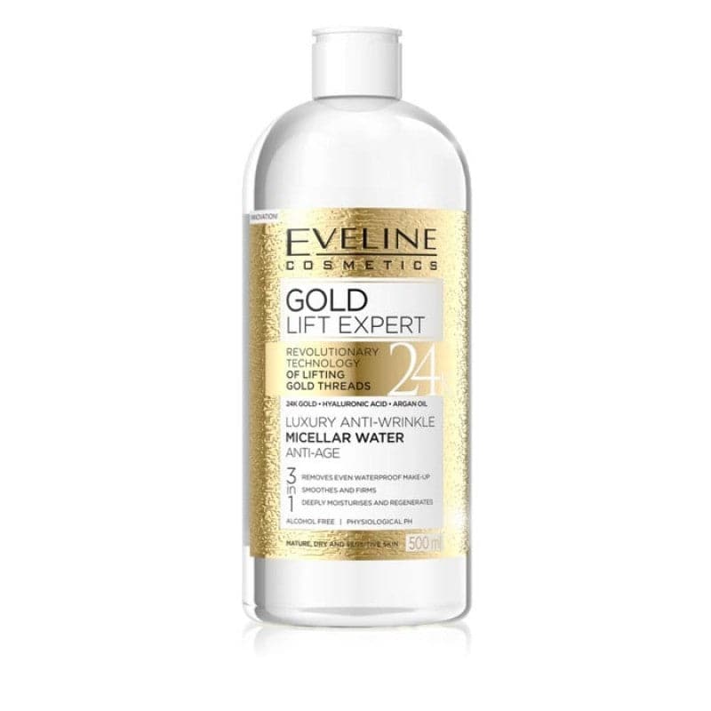 Eveline Gold Lift Expert Micellar Water Anti Age - 500ml - Premium Health & Beauty from Eveline - Just Rs 1385.00! Shop now at Cozmetica
