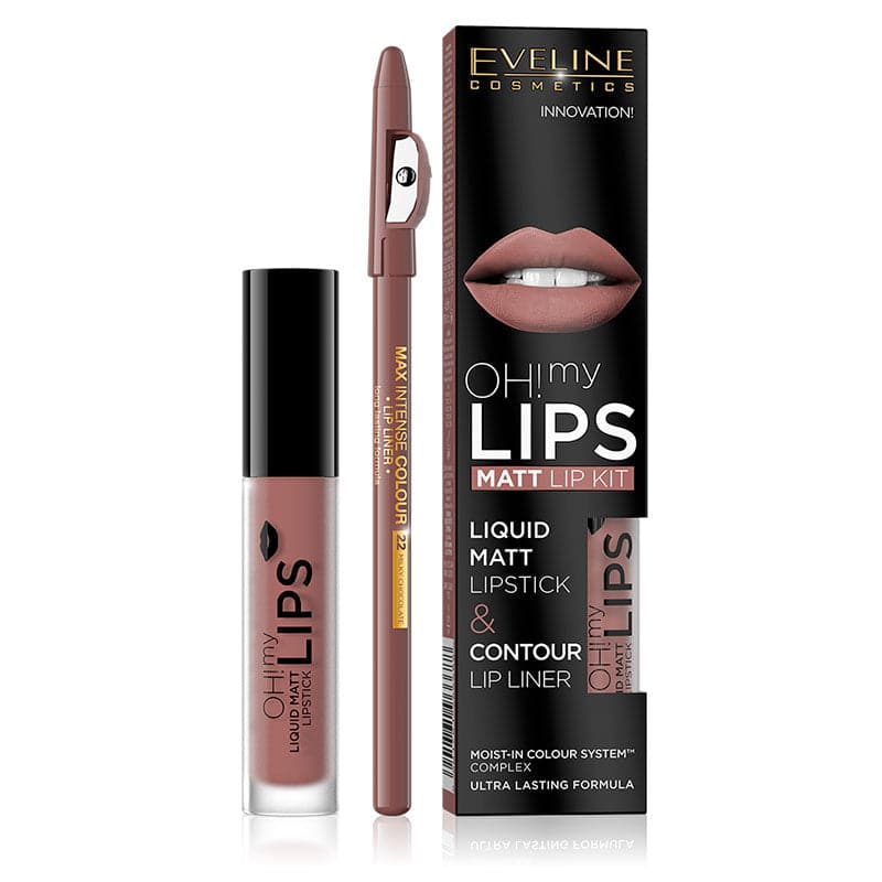 Eveline Oh! My Lips Liquid Matt Lipstick & Liner - 2 Milky Chocolate - Premium Lipstick from Eveline - Just Rs 2195.00! Shop now at Cozmetica
