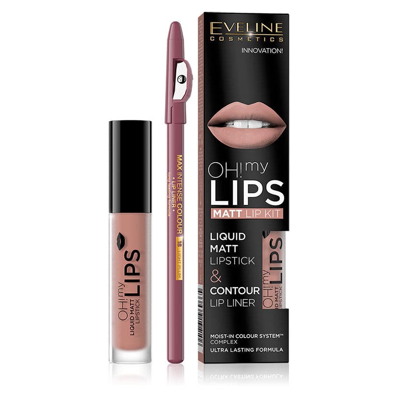 Eveline Oh! My Lips Liquid Matt Lipstick & Liner - 8 Lovely Rose - Premium Lipstick from Eveline - Just Rs 2195.00! Shop now at Cozmetica