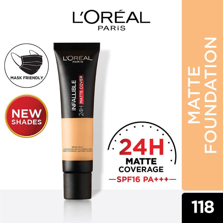 Loreal Infallible 24Hr Matte Cover Foundation - 118 Rose Linen - Premium Health & Beauty from Loreal Makeup - Just Rs 2549! Shop now at Cozmetica