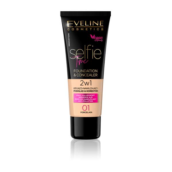 Eveline Selfie Time Foundation & Concealer 01 Porcelain 30Ml - Premium Foundations & Concealers from Eveline - Just Rs 1685! Shop now at Cozmetica