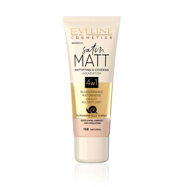Eveline Satin Matt Mattifying & Covering Foundation 103 Natural - Premium Foundation from Eveline - Just Rs 1685! Shop now at Cozmetica